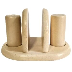 M Kamenstein Salt Pepper Shaker & Napkin Holder Wooden Kitchen Functional Accent